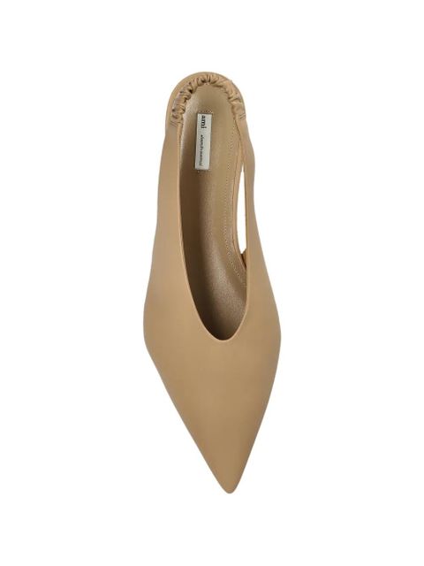 AMI Paris point-toe elasticated fat pumps - Neutrals