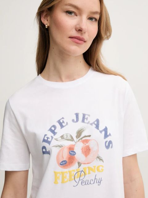 Pepe Jeans t-shirt bawełniany VENUSA damski kolor biały PL506056