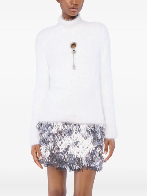 Rabanne key-detail long-sleeves top - White