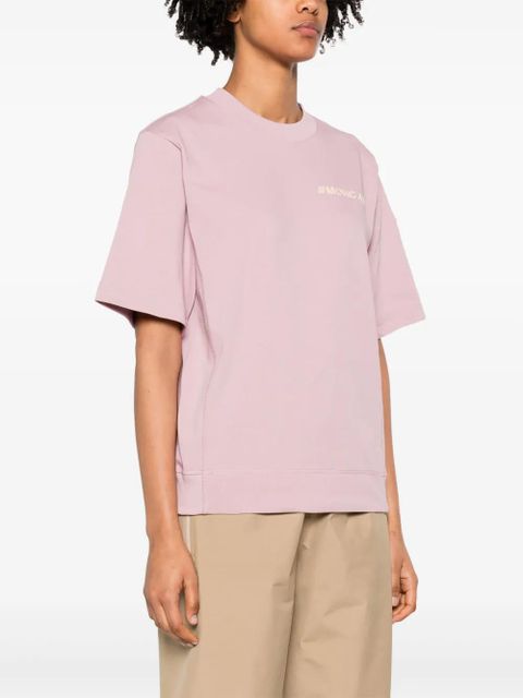 Moncler Grenoble logo-appliqué cotton T-shirt - Pink