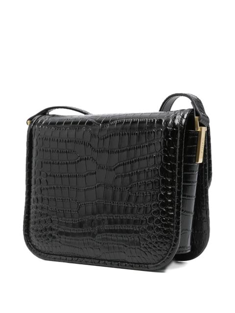 PINKO crocodile-embossed leather cross body bag - Black