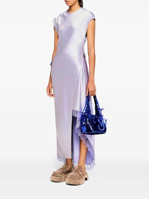 JW Anderson asymmetric lace-trim dress - Purple