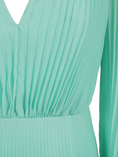 Max Mara V-neck pleated mini dress - Green