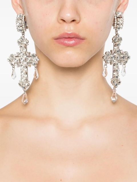 Alessandra Rich crystal-embellished earrings - White - zdjęcie produktu nr 2
