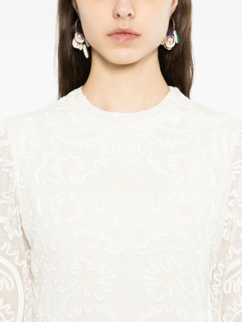 FARM Rio floral-embroidered maxi dress - Neutrals