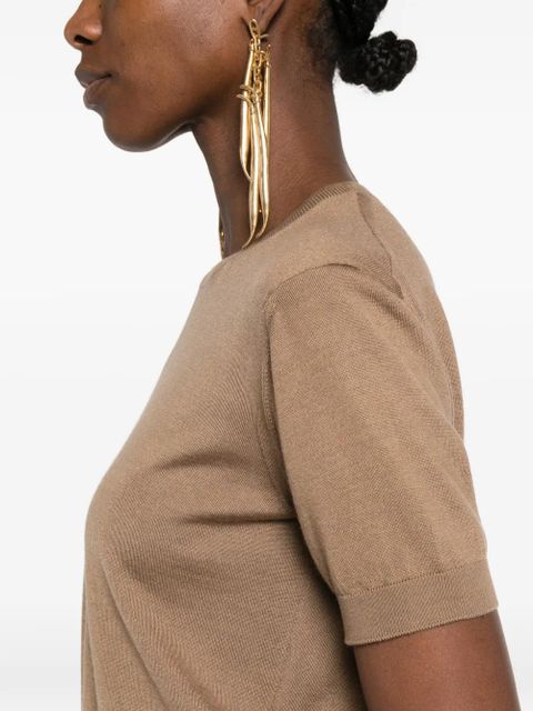 Saint Laurent crew-neck short-sleeve T-shirt - Brown