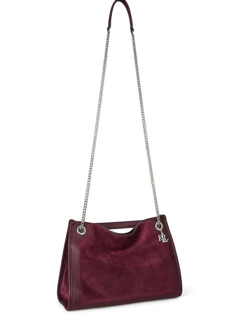 Lauren Ralph Lauren torebka zamszowa kolor bordowy 431980175 - zdjęcie produktu nr 2