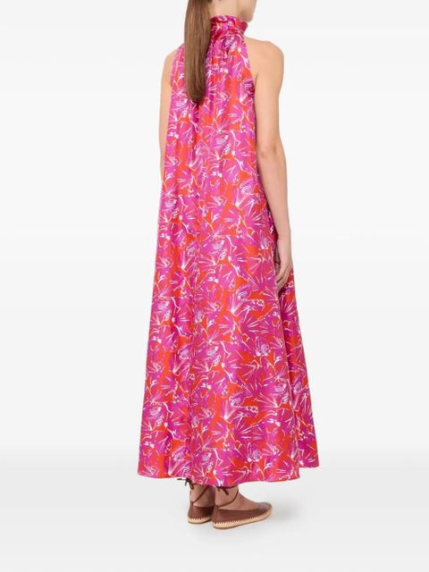 Max Mara floral-print twill silk maxi dress - Pink