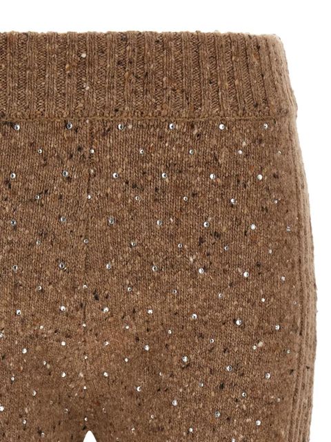 PINKO embellished ribbed shorts - Brown