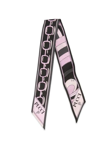 PUCCI Iride Istrice-print silk twill scarf - Black - zdjęcie produktu nr 1