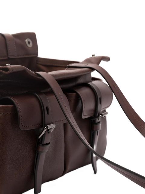 Prada buckle leather shoulder bag - Brown