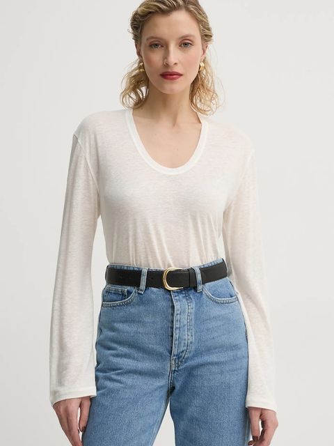 By Malene Birger longsleeve z domieszką lnu AMALOU - zdjęcie produktu nr 1