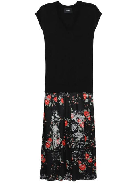 Simone Rocha V-neck sleeveless midi dress - Black - zdjęcie produktu nr 1