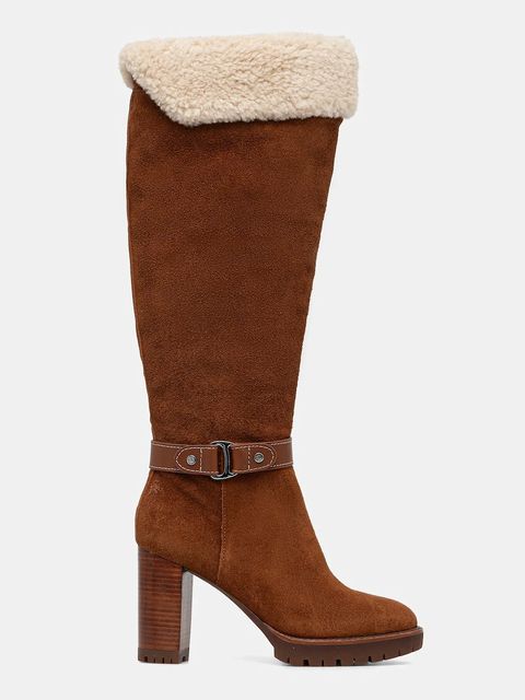 Lauren Ralph Lauren kozaki zamszowe Tasha Tl Hl damskie kolor brązowy na słupku 802977893002 - zdjęcie produktu nr 2