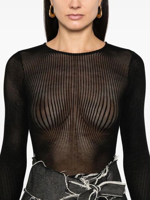 Jean Paul Gaultier The Morphing pinstripe bodysuit - Black