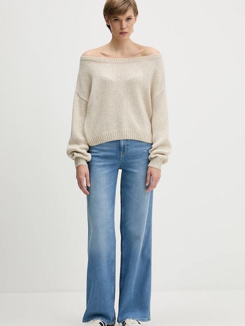 Hollister Co. sweter damski kolor beżowy KI350-5072 - zdjęcie produktu nr 2