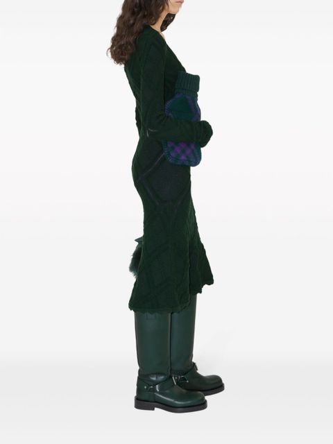 Burberry Aran long-sleeve knitted dress - Green