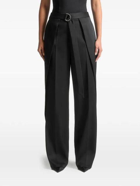 Manière De Voir foldover D-ring belt trousers - Black