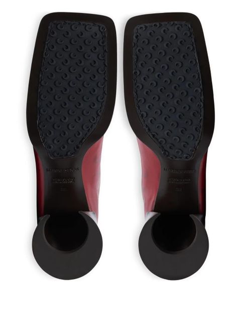 Marine Serre 65mm Crescent Moon-print boots - Red