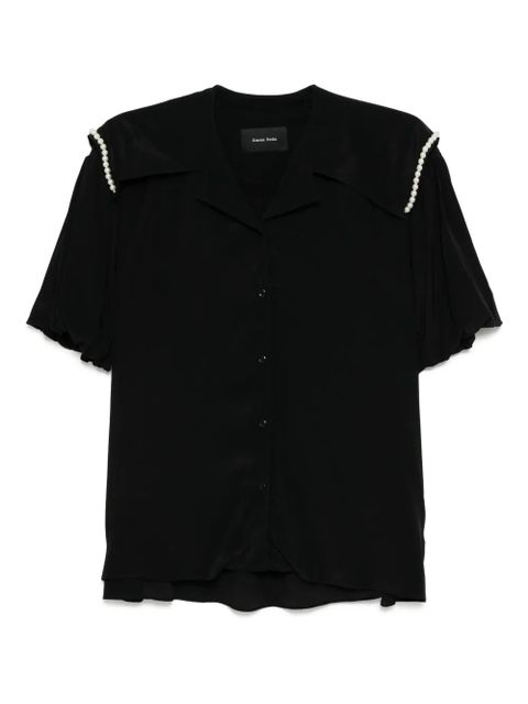 Simone Rocha cropped sailor collar shirt - Black - zdjęcie produktu nr 1