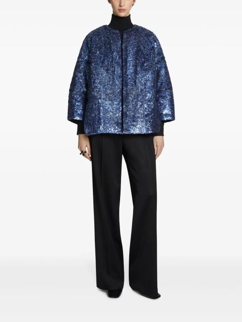 DRIES VAN NOTEN embellished cocoon jacket - Blue - zdjęcie produktu nr 2