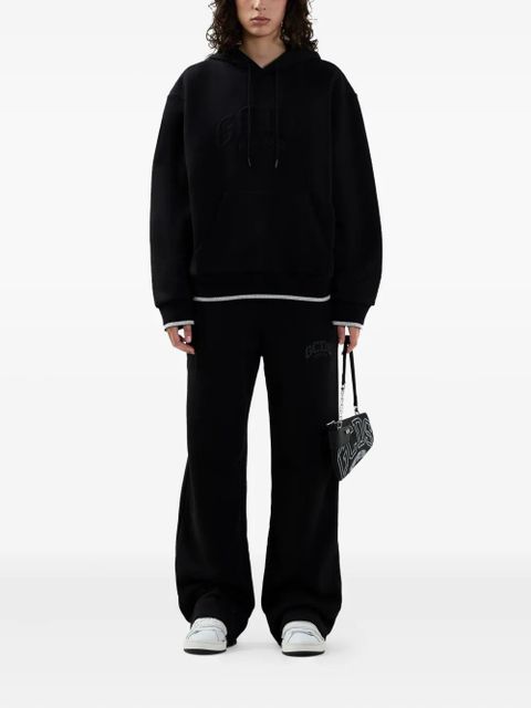GCDS logo-embossed hoodie - Black