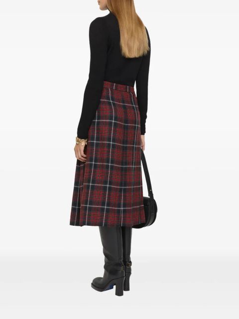 Burberry tartan-check pleated skirt - Red
