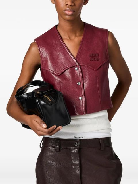 Miu Miu snap-button leather vest - Red