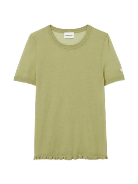 Claudie Pierlot ruffled-hem short-sleeve T-shirt - Green - zdjęcie produktu nr 1