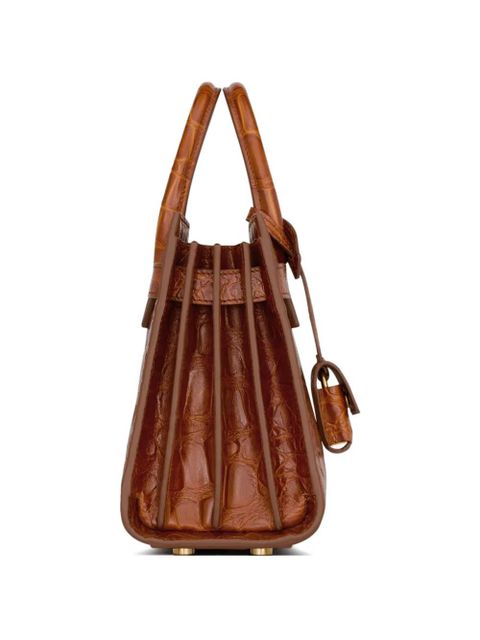 Saint Laurent nano Sac De Jour crocodile-effect leather tote bag - Brown