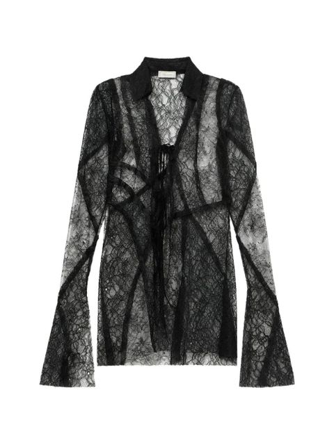 Blumarine lace-patch shirt - Black - zdjęcie produktu nr 1