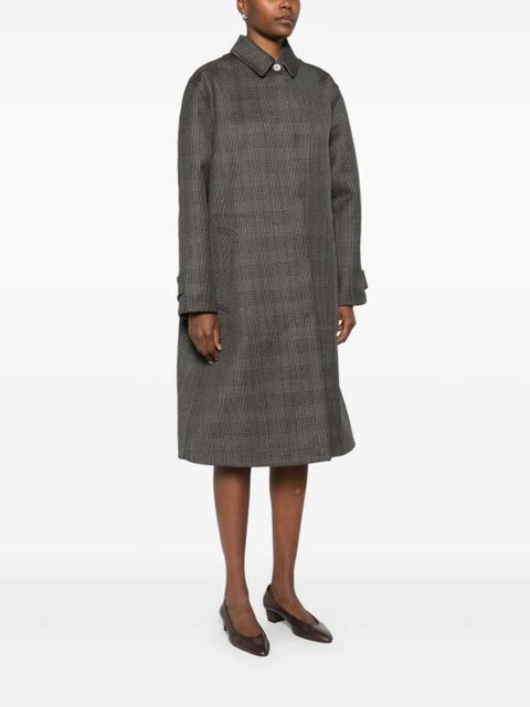 The Row wool-silk check coat - Black