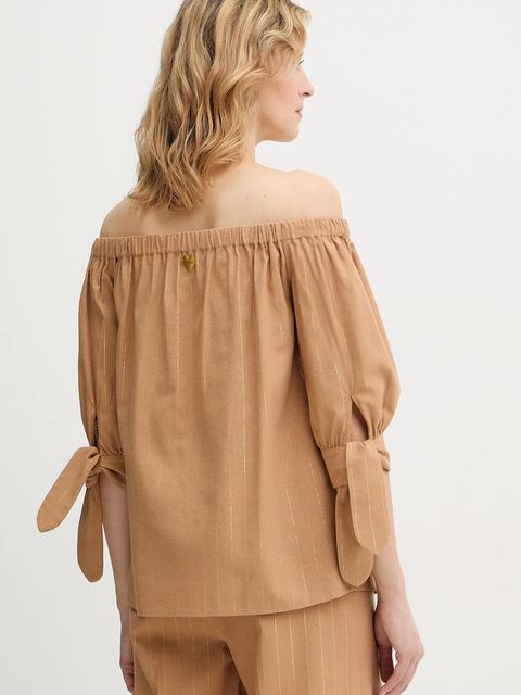 Twinset bluzka z domieszką lnu