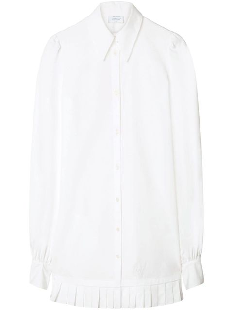 Off-White poplin pleated shirt dress - zdjęcie produktu nr 1