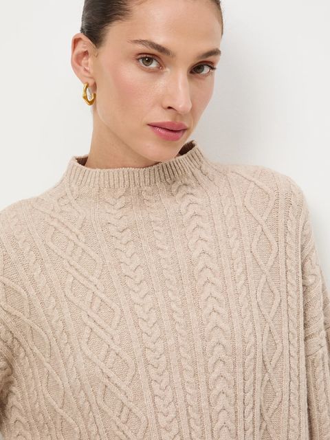 Medicine sweter damski kolor beżowy z półgolfem