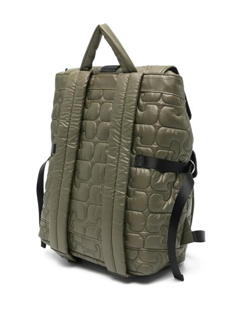 GANNI quilted flap-pocket backpack - Green - zdjęcie produktu nr 2