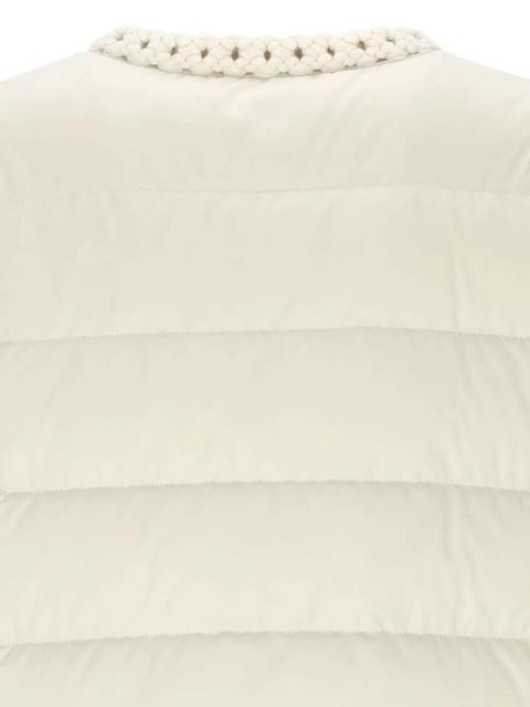 Moncler braid-trimmed quilted jacket - Neutrals