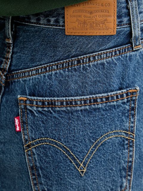 Levi's spódnica jeansowa kolor niebieski midi prosta 001VH