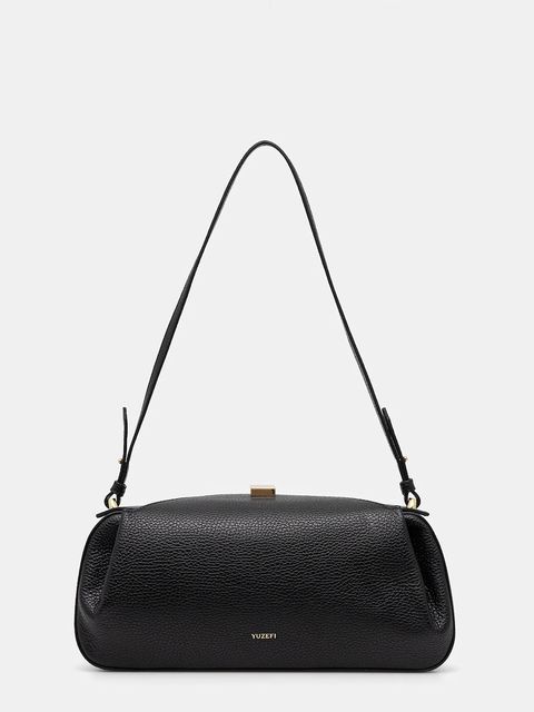 Yuzefi torebka skórzana OYSTER kolor czarny YUZCO-HB-OYC-L034 - zdjęcie produktu nr 1