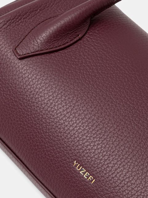 Yuzefi torebka skórzana OYSTER kolor bordowy YUZRS25-HB-OYSB-L049
