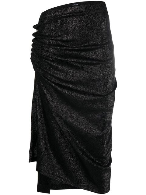 Rabanne metallic threaded asymmetric skirt - Black - zdjęcie produktu nr 1