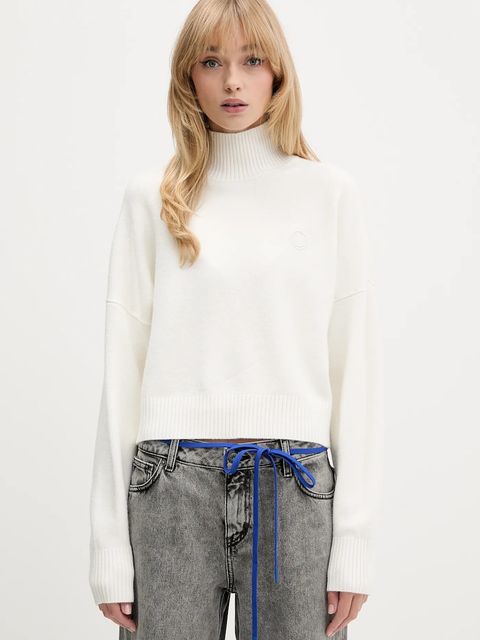 Hugo Blue sweter damski kolor beżowy z półgolfem 50522508 - zdjęcie produktu nr 1