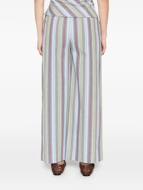 Faithfull the Brand Lane striped-pattern palazzo pants - Green