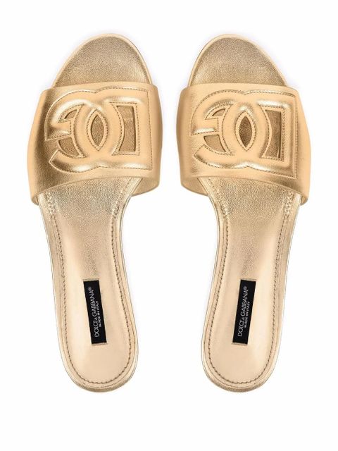 Dolce & Gabbana DG-logo leather sandals - Gold