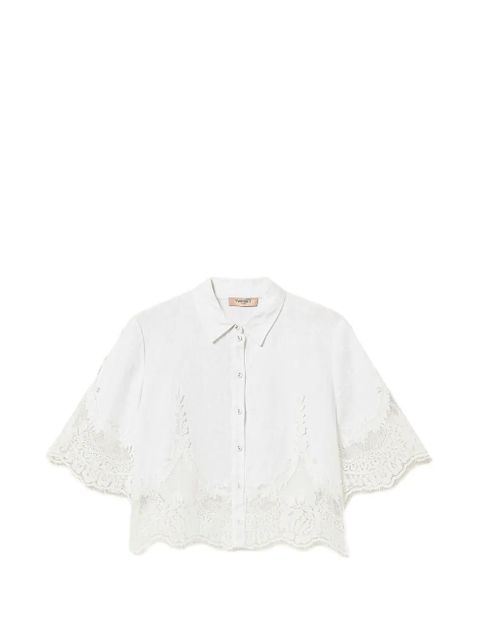 TWINSET lace-detail shirt - White - zdjęcie produktu nr 1