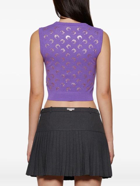 Marine Serre rhinestone-embellished tank top - Purple