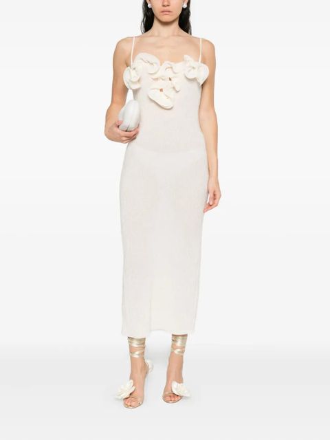 Magda Butrym floral-appliqué midi dress - Neutrals - zdjęcie produktu nr 2