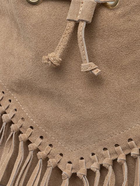 Answear.LAB torebka zamszowa kolor beżowy