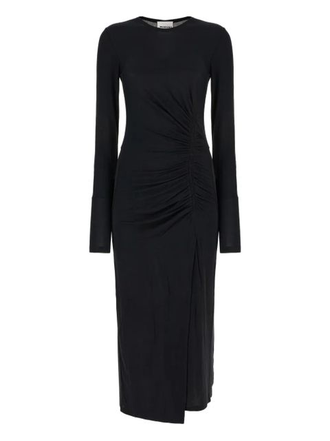 MARANT ÉTOILE gathered long-sleeve midi dress - Black - zdjęcie produktu nr 1
