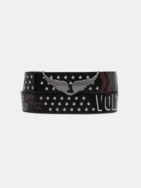 ZADIG&VOLTAIRE pasek skórzany damski kolor czarny LWBT01345 - zdjęcie produktu nr 1